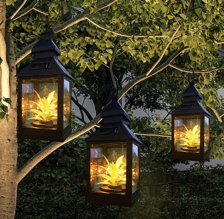 LED Solar Plant Star Hanging Lantern