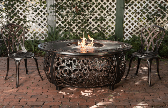 Fire Sense 62198 Toulon Filigree Aluminum Convertible Gas Fire Table