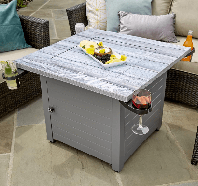 Relax Gray 30” Square Gas Fire Table