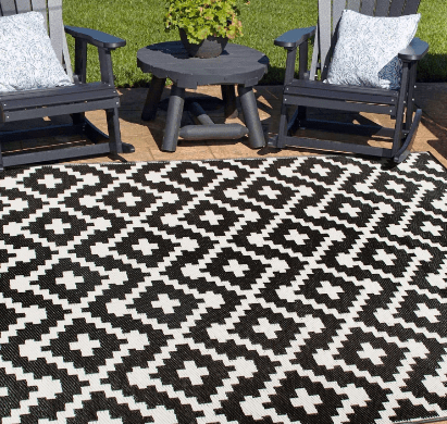 Rugshop Maui Contemporary Geometric Reversible Outdoor Rugs for Patio