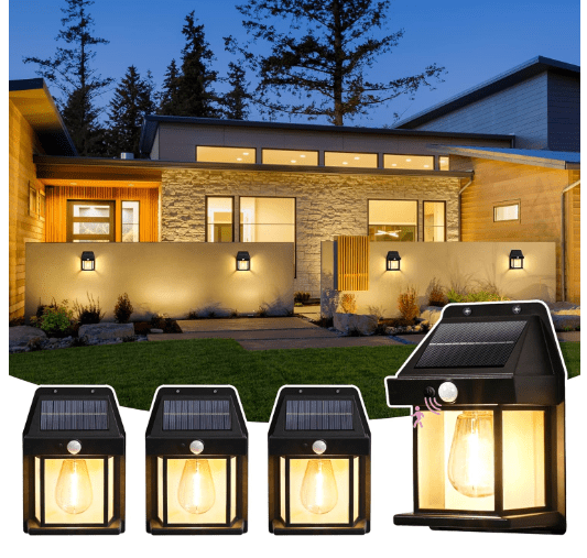 SOLPEX 4 Pack Solar Wall Lights