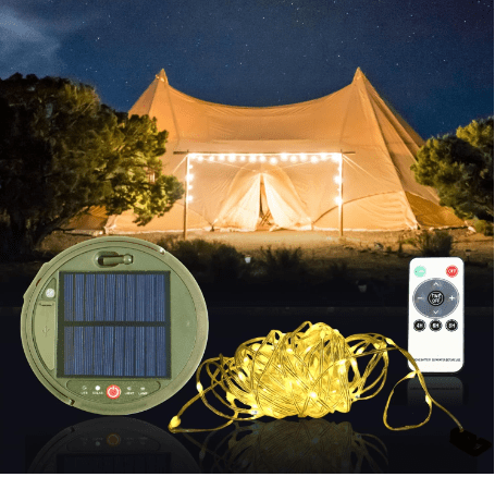 Cingalook 2 in 1 Solar Camping String Lights